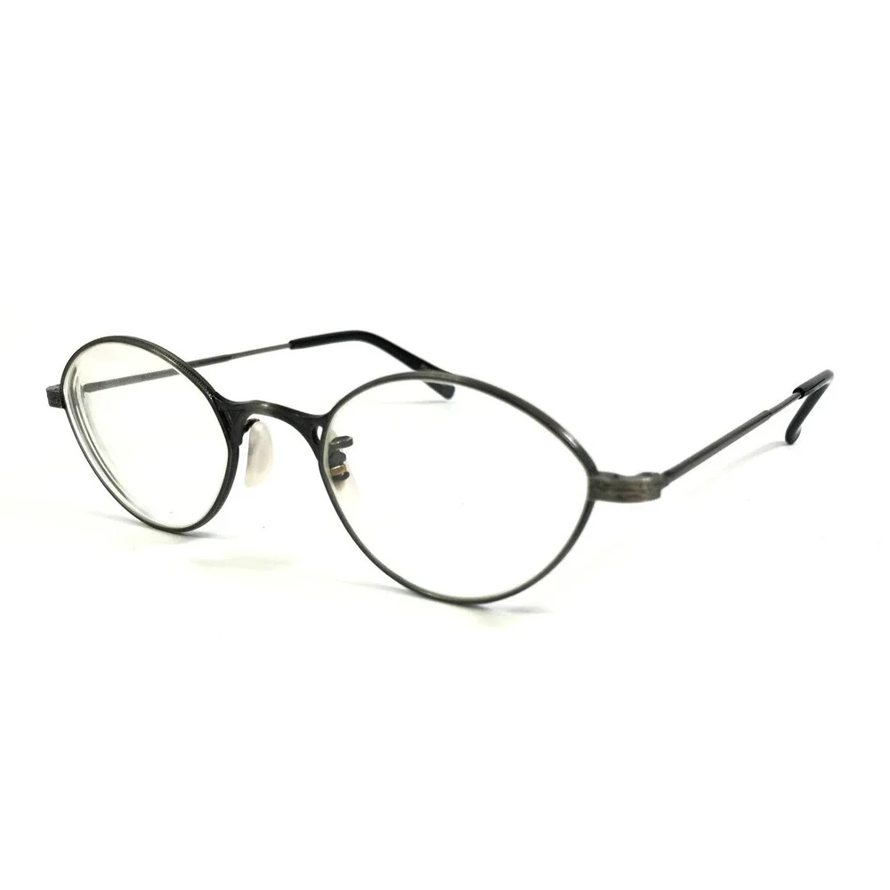 Vintage Oliver Peoples Eyeglasses Frames Tillie P Pewter with Clip-ons 43-21-130